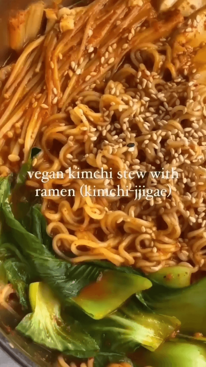 Vegan Kimchi Stew with Ramen