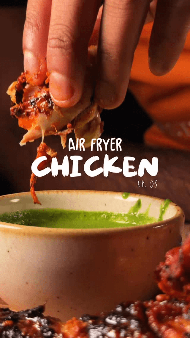 Air Fryer Tandoori Chicken with Mint Coriander Sauce