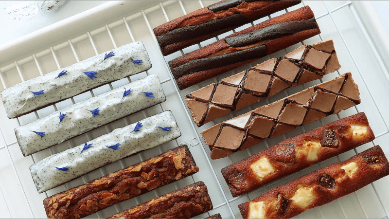 Making 5 Kinds of Financiers with One Dough! (Chocolate Nunettine, Fig Cream Cheese, Coffee, Earl Grey, Chocolate Stick)