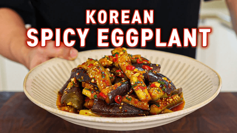 Even Eggplant Haters Will Love This Korean Spicy Garlic Eggplant! l Gaji Namul Thumbnail