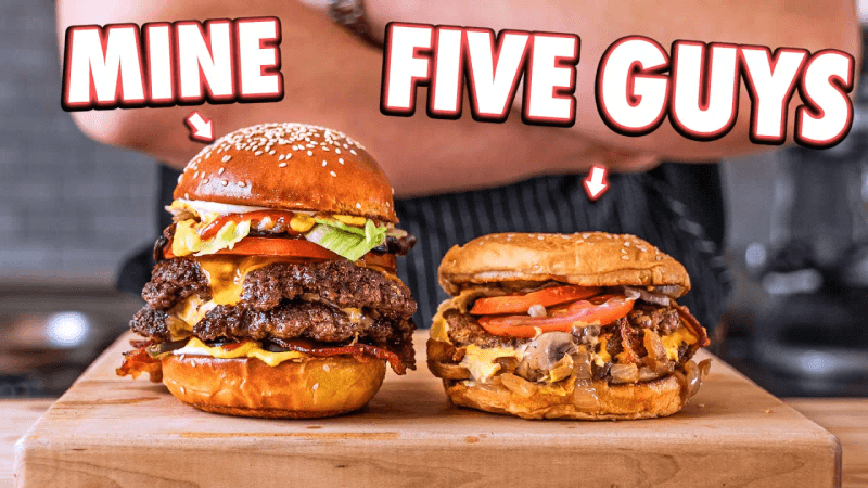 Making Five Guys Cheeseburger At Home | But Better Thumbnail