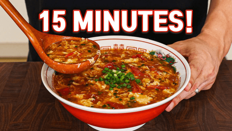 This 15 Minute Tomato Egg Drop Soup Will Be Your New Favorite Breakfast! Thumbnail