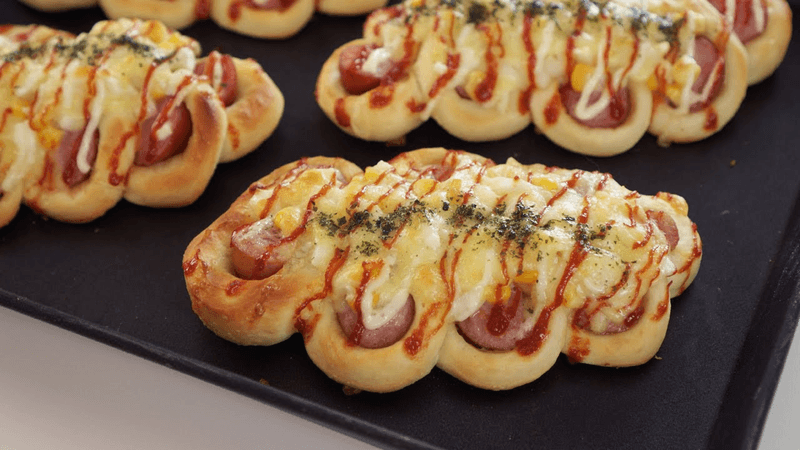Easy Dough Without a Stand Mixer! Making Sausage Bread at Home (Air Fryer, Paper Cup Measurement) Thumbnail