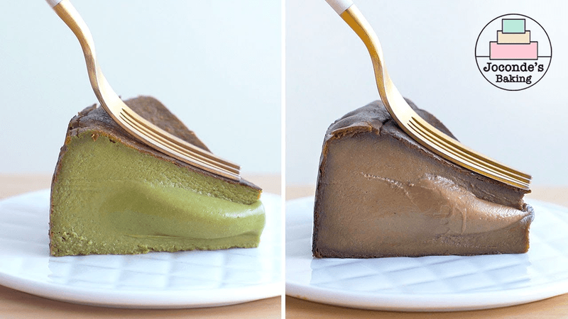 Hojicha and Matcha Basque Cheesecake Recipes Thumbnail