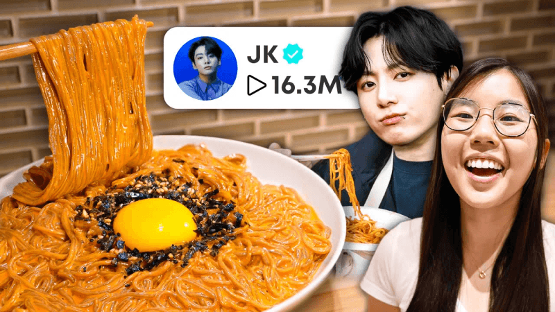 BTS Jungkook's VIRAL Noodle Recipe 🔥 (Is It Any Good?) Thumbnail
